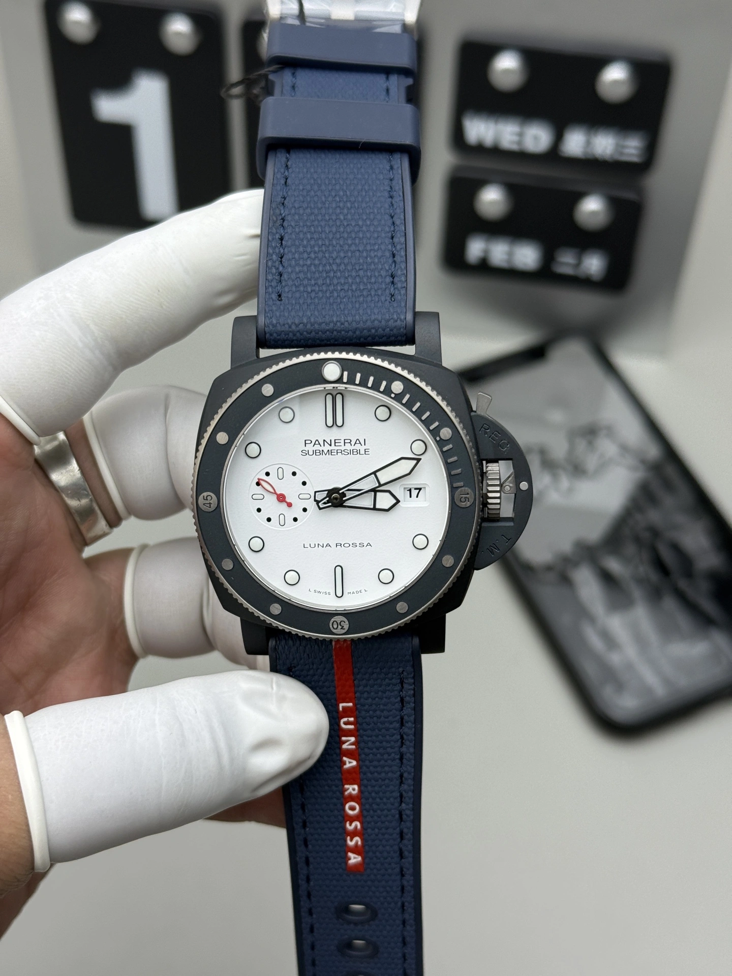 CBD Factory Panerai Submersible QuarantaQuattro Luna Rossa Ti-Ceramitech 44mm PAM01543 1:1 Super Clone – DDP.900 Movement GoAnywhere 418